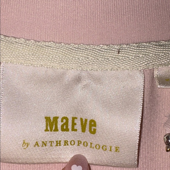 Maeve Anthropologie Pink Jacket Full Zip Sweatshirt Size Small Oversized - Picture 5 of 9